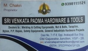 Sri Venkata Padma Hardware & Tools Visiting Card